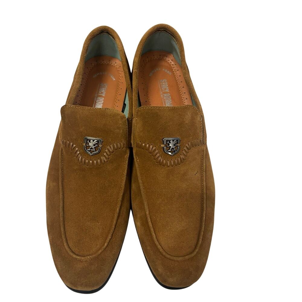 Stacy Adams Quincy Moc Toe Bit Slip On Loafers Mens 10.5M Tan Suede dress Shoes